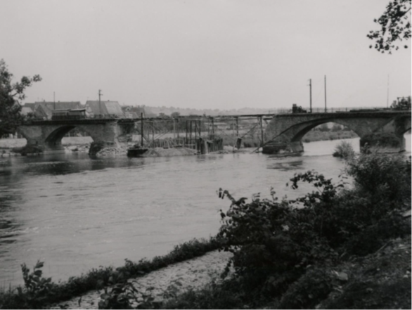 Wiederaufbau der Brücke 1945/1946