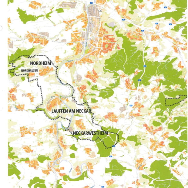 Übersichtskarte der Vereinbarten Verwaltungsgemeinschaft Lauffen a.N. Nordheim Neckarwestheim