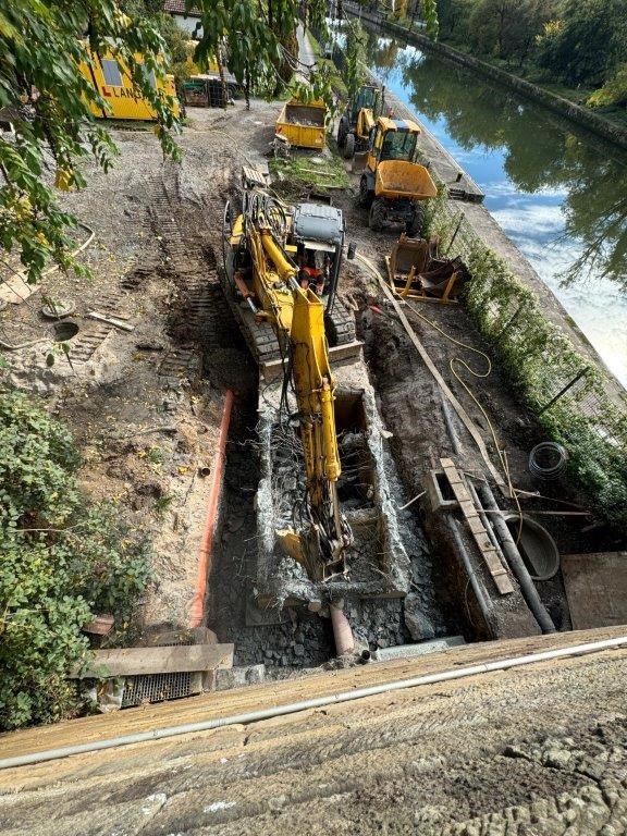 Der alte Schacht am RÜB 1 wird zurückgebaut