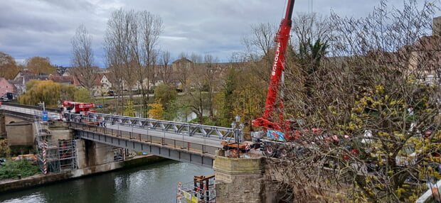 Umbauarbeiten Kanalbrücke Foto: Hermann Boullion