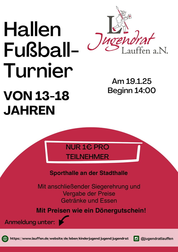 Plakat zum Hallen Fußball-Turnier des Jugendrats 