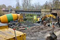 Arbeiten an der Alten Neckarbrücke