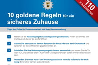 Infoblatt 10 goldene Regeln zum Schutz vor Einbrüchen