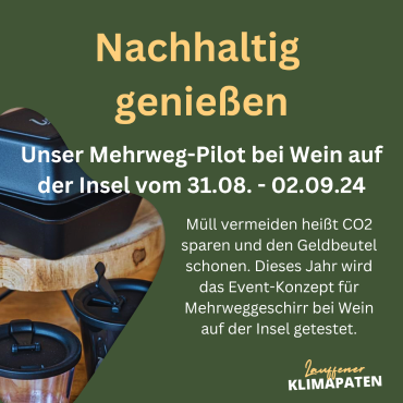 Nachhaltig genießen- Mehrweg-Pilot bei Wein auf der Insel