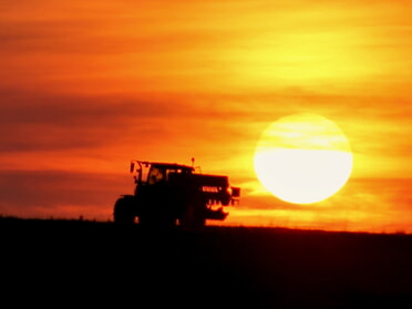 August - Marco Eberbach - Stätes Feld - Lauffener Landwirt fährt in den Sonnenuntergang